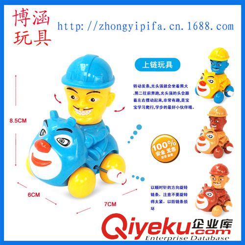 小玩具系列 熊出沒上鏈卡通搖擺車 新奇特熊二背光頭強(qiáng) 發(fā)條玩具批發(fā)地?cái)偀豳u原始圖片2