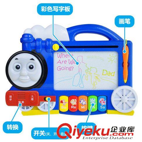 新品上架 批發tj卡通托馬斯彩色磁性寫字板 帶燈光音樂琴鍵故事兒童玩具原始圖片2