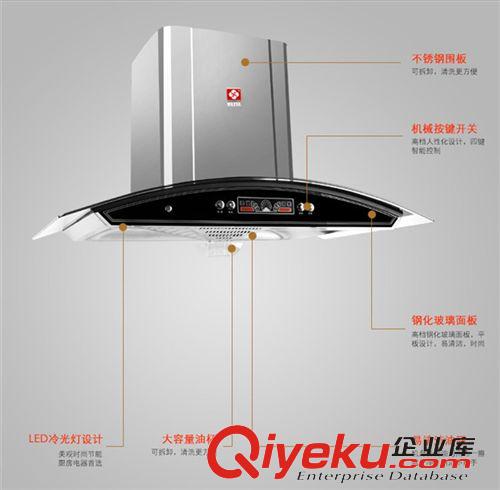 油煙機(jī)系列 廠家直銷(xiāo) 櫻花抽油煙機(jī) 歐式吸油煙機(jī) 弧形深吸式A1A彩顯原始圖片3