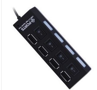 USB周邊產品 長條金磚帶開關 4口 USB HUUB 2.0 HUB集線器 獨立開關帶指示燈原始圖片3