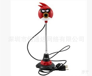 攝像頭 憤怒的小鳥(niǎo) 紅鳥(niǎo)藍(lán)鳥(niǎo) 5P鏡頭 1200萬(wàn)高清 內(nèi)置麥克風(fēng) 卡通攝像頭原始圖片3