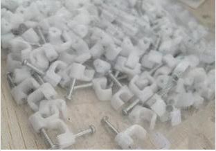 網絡/維修工具 圓形線卡 線釘 可固定網線 電話線訂 電線 6MM口徑一包100個原始圖片2