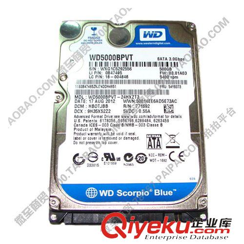 硬盤 WD/西部數據 WD5000LPVT 500G筆記本硬盤 2.5寸 全新zp 批發原始圖片2