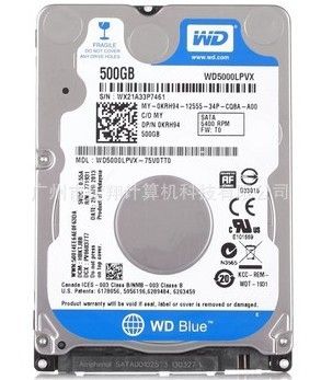硬盤 西部數據(WD)藍盤 500G 5400轉8M SATA3 7mm筆記本硬盤