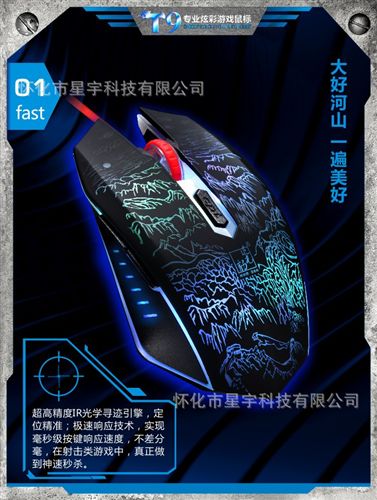 鍵盤鼠標 zp 追光豹T9 專業游戲鼠標 CF 有線鼠標 臺式機筆記本USB鼠標原始圖片2