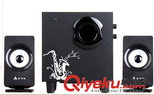 USB2.0音箱 低音炮 大量批發(fā)2.1三組高音質(zhì)金河田原裝低音炮，Q2漂亮版 全國聯(lián)保95元原始圖片3