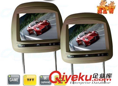車載頭枕顯示器系列（headrest monitor 廠家直銷8寸軒逸顯示器 專用汽車靠枕 高清電視兩路視頻輸入原始圖片2