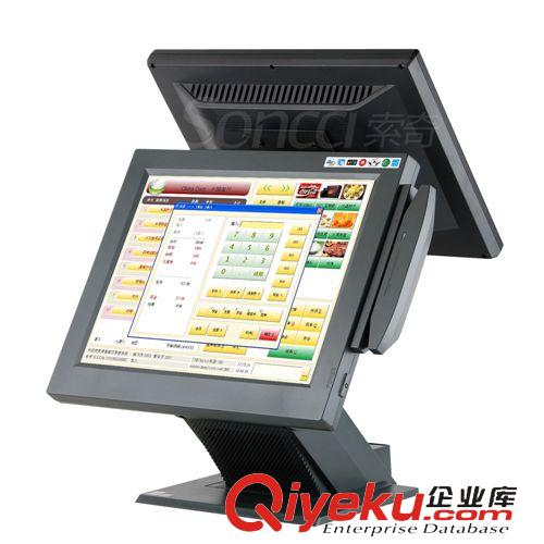 觸摸屏收款機（1037U方案） 1037U觸摸屏雙顯示收銀機 收款機LED雙屏 副屏可免費播放廣告圖片