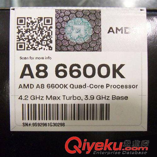 CPU gdAMD{zz1}四核A8-6600K臺式電腦中央處理器CPU原包全國聯(lián)保3年