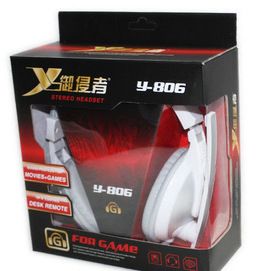電腦周邊設(shè)備 批發(fā)原裝zp樂(lè)普士Y-806電腦頭戴式耳機(jī) 帶麥 豪華大氣