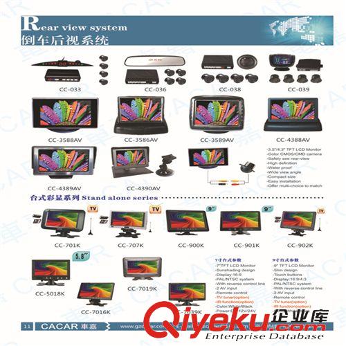 車載顯示器 廠家供應(yīng)批發(fā)倒車影像車載顯示器3.5寸臺式雙視頻輸入可接DVD視頻