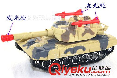 電動(dòng)玩具 混批360旋轉(zhuǎn)燈光音樂(lè)萬(wàn)向兒童電動(dòng)玩具坦克 發(fā)光閃光坦克模型批發(fā)原始圖片2