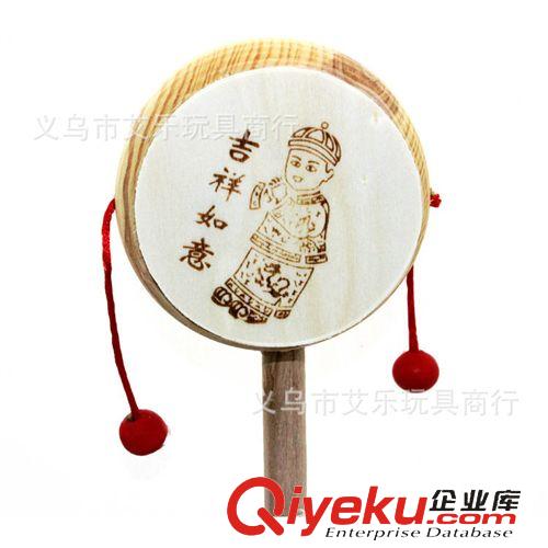 嬰幼兒教具 現(xiàn)貨批發(fā) 木制撥浪鼓|嬰兒撥浪鼓玩具|傳統(tǒng)玩具|響鼓 恭喜發(fā)財(cái)原始圖片2