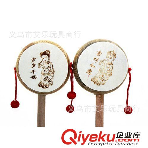 嬰幼兒教具 現(xiàn)貨批發(fā) 木制撥浪鼓|嬰兒撥浪鼓玩具|傳統(tǒng)玩具|響鼓 恭喜發(fā)財(cái)原始圖片3