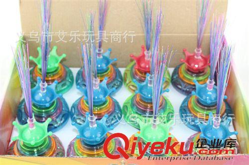 體育休閑玩具 2014新品地攤熱銷 UFO閃光音樂光纖hg陀螺 兒童發光玩具陀螺原始圖片3
