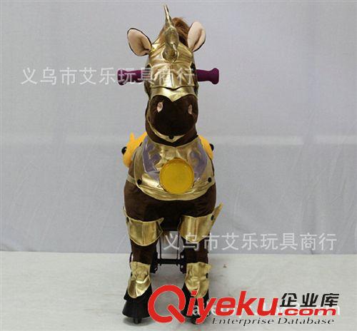 諸葛馬 幼兒游樂場諸葛馬玩具 金色戰(zhàn)馬 兒童運動健身休閑 音樂盒 仿真馬原始圖片3