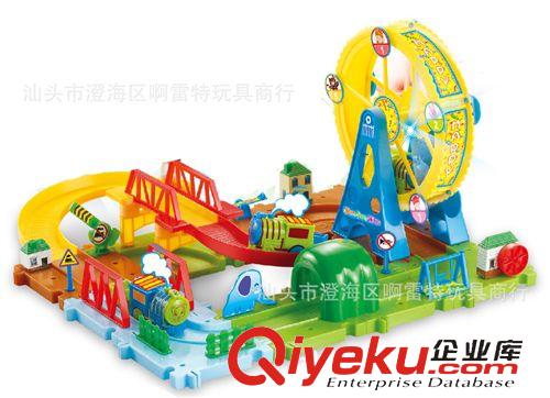 益智類 130PCS豪華版樂園軌道積木  電動 燈光 音樂DIY積木 摩天輪積木