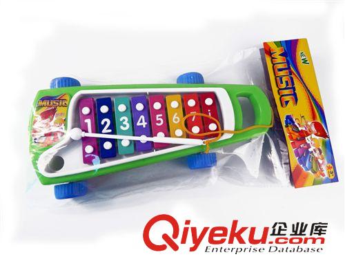 早教類玩具 拖拉敲琴 八音階彩色鋼片敲琴 滑行車敲琴  音樂玩具 兒童玩具原始圖片3