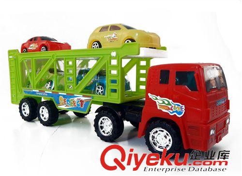過家家類玩具 玩具車 慣性運(yùn)輸貨柜車載四只小汽車模型 兒童模型玩具 淘寶熱銷原始圖片2