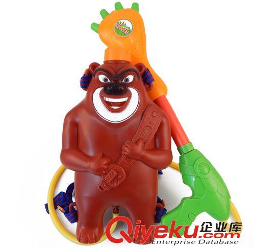 按年齡分類 熊出沒背包式水槍 熊二四噴頭氣壓水炮 夏日戲水 兒童沙灘玩具原始圖片2