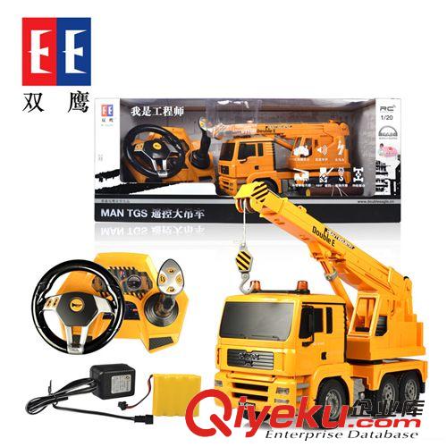 新品爆款 升級版雙鷹方向盤遙控工程車E526-001遙控吊車兒童電動玩具車模型原始圖片3