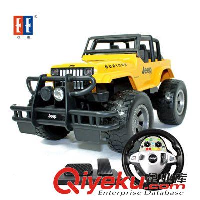 按遙控器分 雙鷹E645-002方向盤遙控車帶腳踏Jeep牧馬人兒童玩具車模型1:12原始圖片2