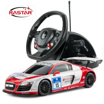 星輝合金車模品牌 星輝車模53610-8方向盤遙控車奧迪R8LMS賽車兒童玩具車1:18