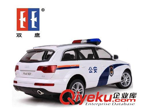 按比例分 雙鷹方向盤遙控車 奧迪Q7警車1:14充電遙控車 兒童玩具車E637-001原始圖片3