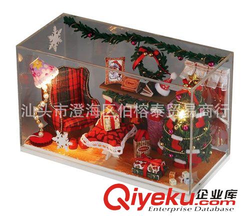 DIY小屋 圣誕節(jié)禮品 聲控音樂燈光圣誕房屋 DIY益智玩具 集世嘉 創(chuàng)意家居原始圖片3
