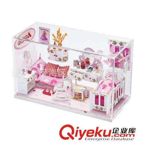 DIY小屋 集世嘉正品 燈光木質(zhì)DIY小屋模型 創(chuàng)意擺設(shè)品 拼裝公主房積木原始圖片3