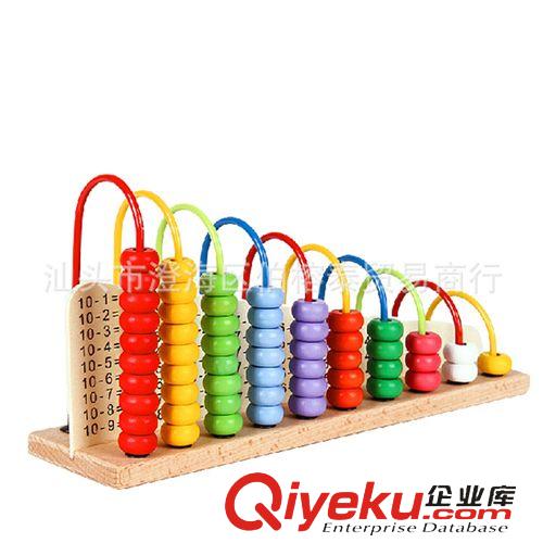 木質玩具 嬰幼兒木質木制教具 十檔計算架 彩色學習計算器 益智早教玩具原始圖片3