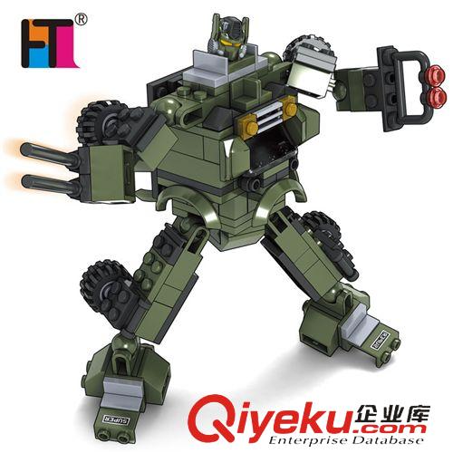 益智玩具 zp巧樂童 啟蒙式變形機器人拼插積木益智玩具 暴擊30100-02原始圖片2