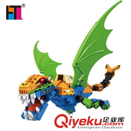 益智玩具 zp巧樂童 變形機器人小顆粒積木益智玩具 飛龍王30101-05原始圖片3
