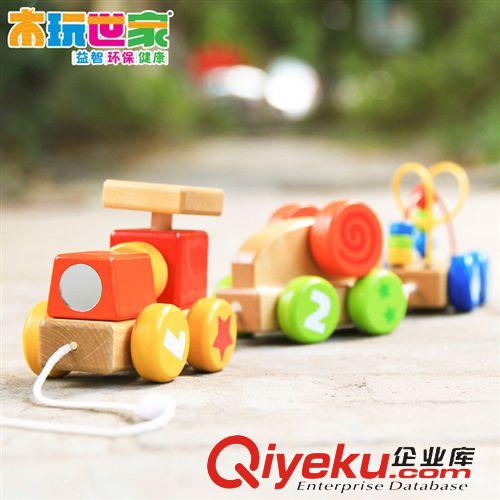 益智玩具系列 木玩世家BH3211三節(jié)車 拆裝組合配對玩具 木質(zhì)拖拉三節(jié)小火車批發(fā)