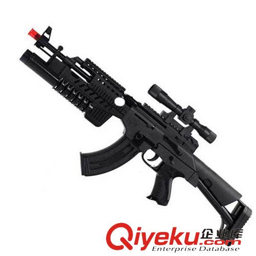 槍船軍事模型 廠家直銷集星8015電動八音玩具槍 拼裝帶振動閃光音樂發(fā)聲槍批發(fā)原始圖片2