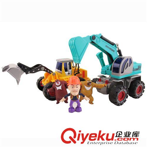 工程車 華成 熊出沒正版授權 小孩手搖工程車 贈送熊大 HC0332原始圖片3