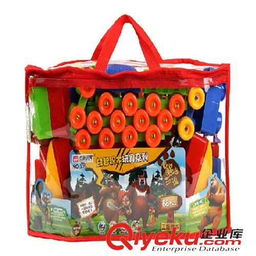 益智玩具 宏星zp315塑料拼插熊出沒火車積木 光頭強熊大拼搭拼裝組裝玩具原始圖片2