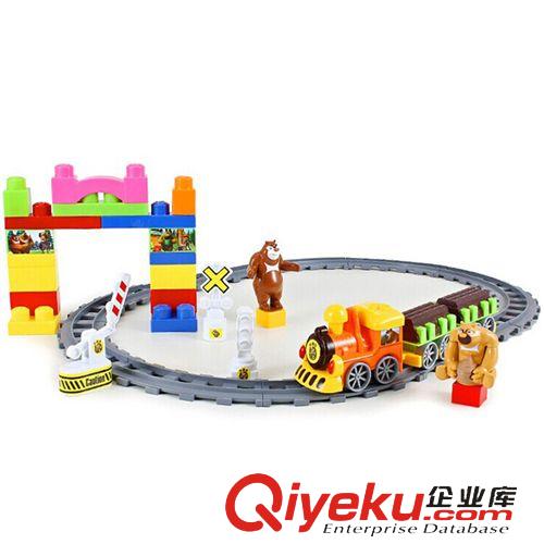 益智玩具 宏星玩具廠熊出沒積木軌道火車光頭強(qiáng)熊大熊二兒童玩具禮品盒g(shù)d原始圖片3