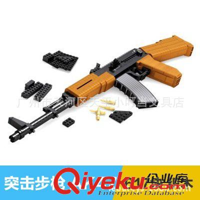 奧斯尼拼裝 批發正版奧斯尼 益智拼裝積木 MP5突擊沖鋒槍 穿越火線P22705