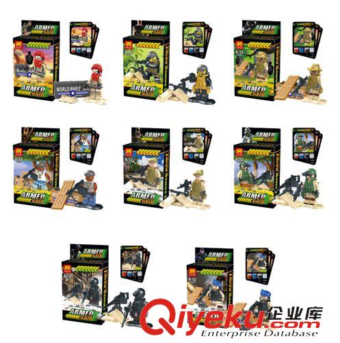群隆將牌 zp將牌 軍事人仔 swat反恐tj隊(duì)公仔積木玩具 特種兵8款 78057