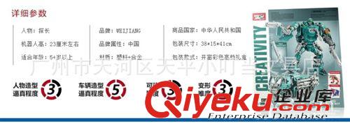 2015年01月份新品 威將探長W8012合金變形金剛4擎天柱大黃蜂男孩兒童玩具國產精品原始圖片3