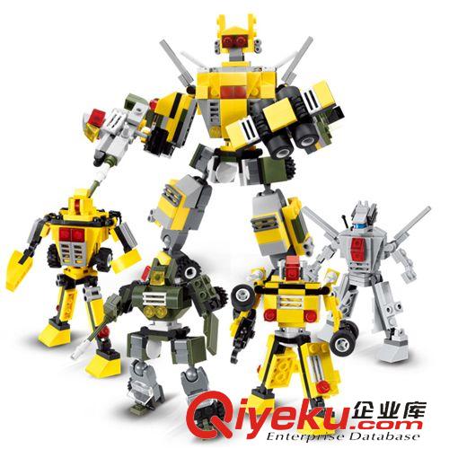 益智積木 新樂新 益智拼插拼裝積木 gudi4合1變形金剛機(jī)器人 兒童玩具 8707原始圖片2