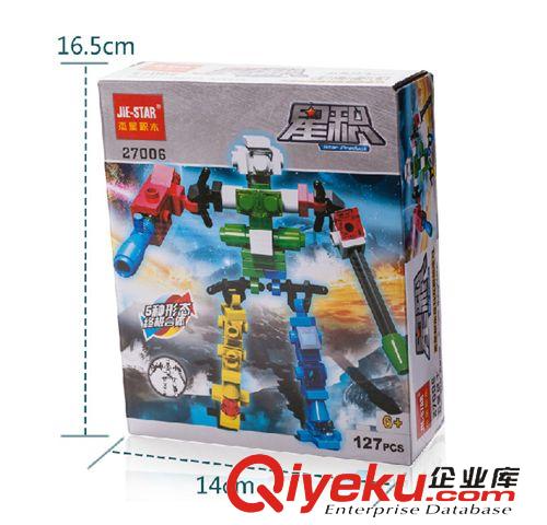 益智早教 熱銷新款 杰星五合一機器人 塑料拼插 兒童益智變形機器人 27006原始圖片3