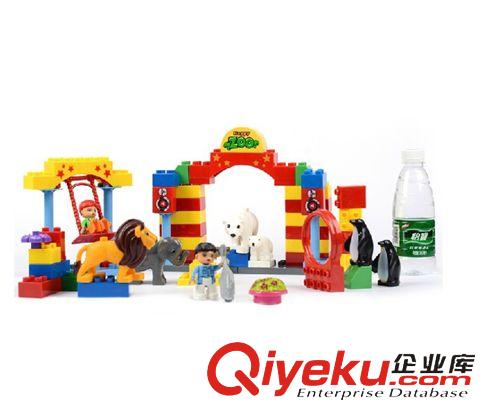 場景式積木 廠家直銷 72顆早教寶寶啟蒙益智塑料兒童玩具積木 動物園系列原始圖片2