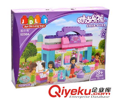 整箱批發區 積木時尚女孩佩格美容店大顆粒拼插積木逼真的場景道具拼裝玩具原始圖片3