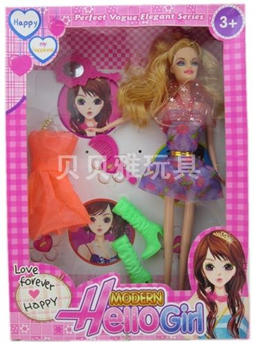 10元店產品 芭芘娃娃套裝批發 實身芭比配飾品 換裝芭芘娃娃套裝 熱銷中 5728