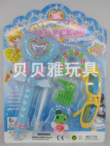 電動產(chǎn)品 批發(fā)熱賣燈光音樂熒光棒配眼鏡套裝（蝴蝶、桃形）魔法棒 4540原始圖片2