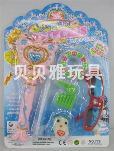電動產(chǎn)品 批發(fā)熱賣燈光音樂熒光棒配眼鏡套裝（蝴蝶、桃形）魔法棒 4540原始圖片3