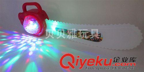 電動產(chǎn)品 地攤熱銷 光頭強閃光電鋸 閃光玩具 滿天星光頭強電鋸 8748原始圖片2