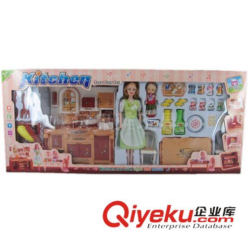 廚具、餐具、醫具、飾品系列 玩具批發廚臺套裝帶燈光、音樂 廚房廚具餐具玩具 過家家玩具6439